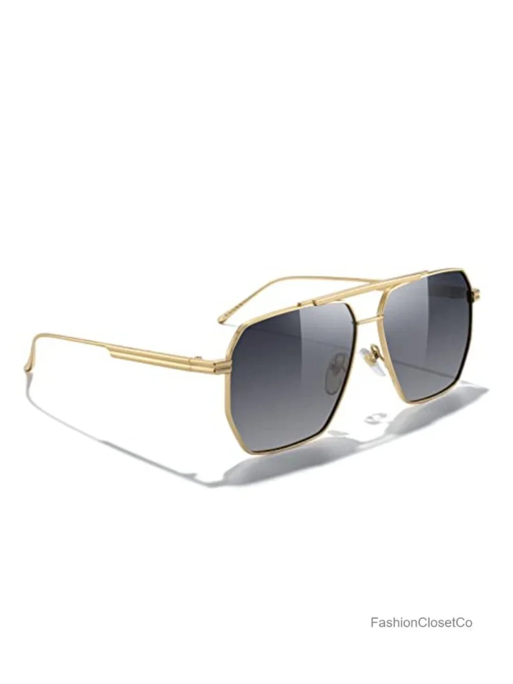Oversized Polarized Square Sunglasses Metal Frame UV400 Retro Vintage Shades